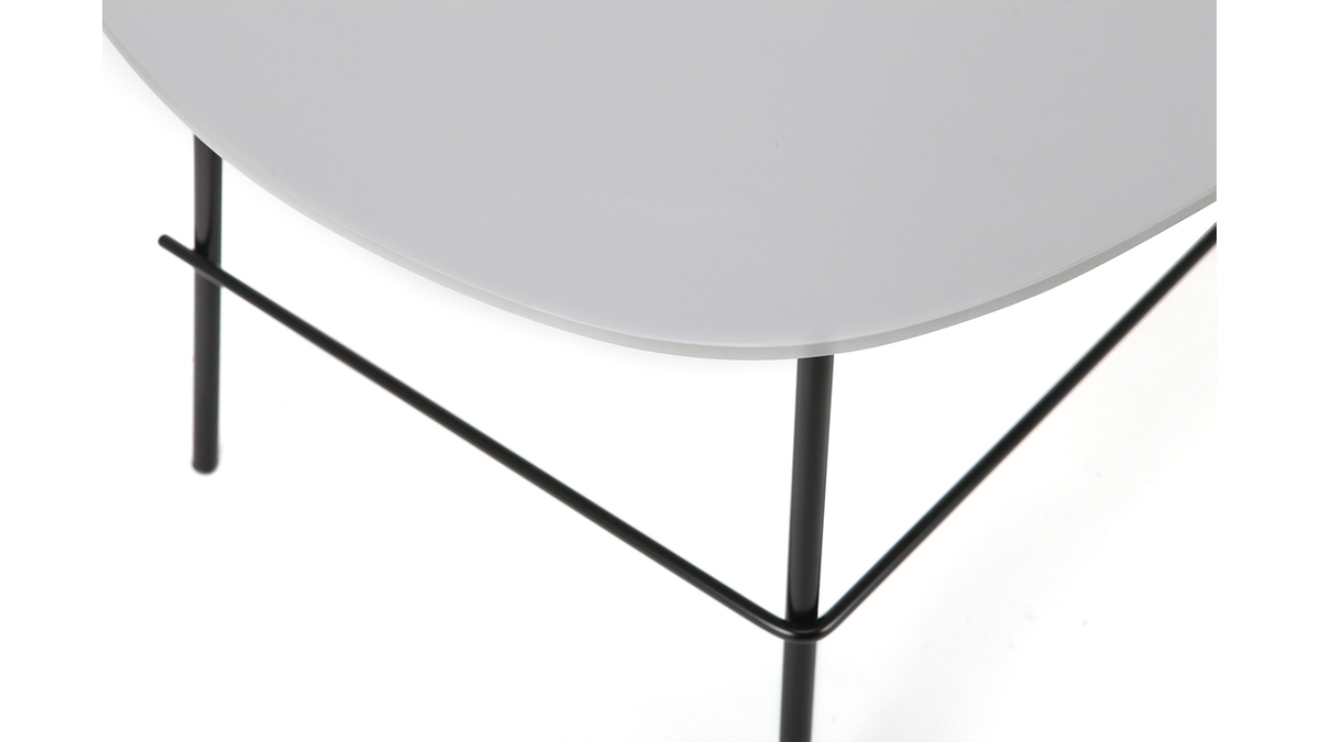 Tavolino basso design in metallo Grigio 93 cm BLOOM