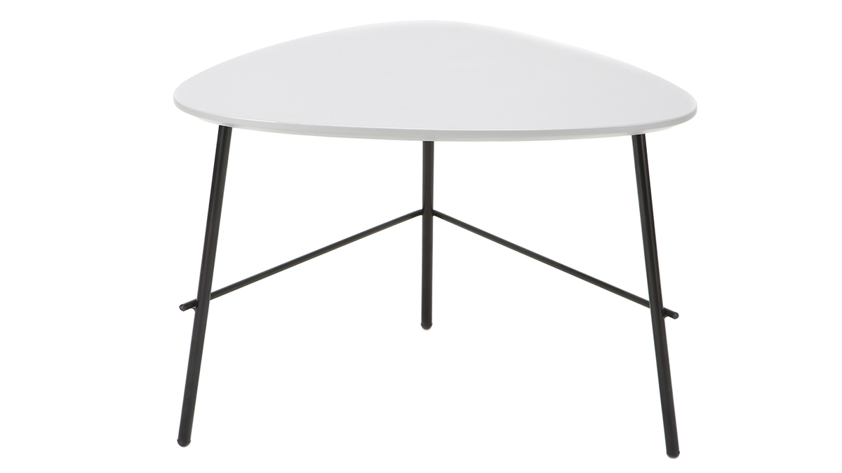 Tavolino basso design in metallo Grigio L60 cm BLOOM