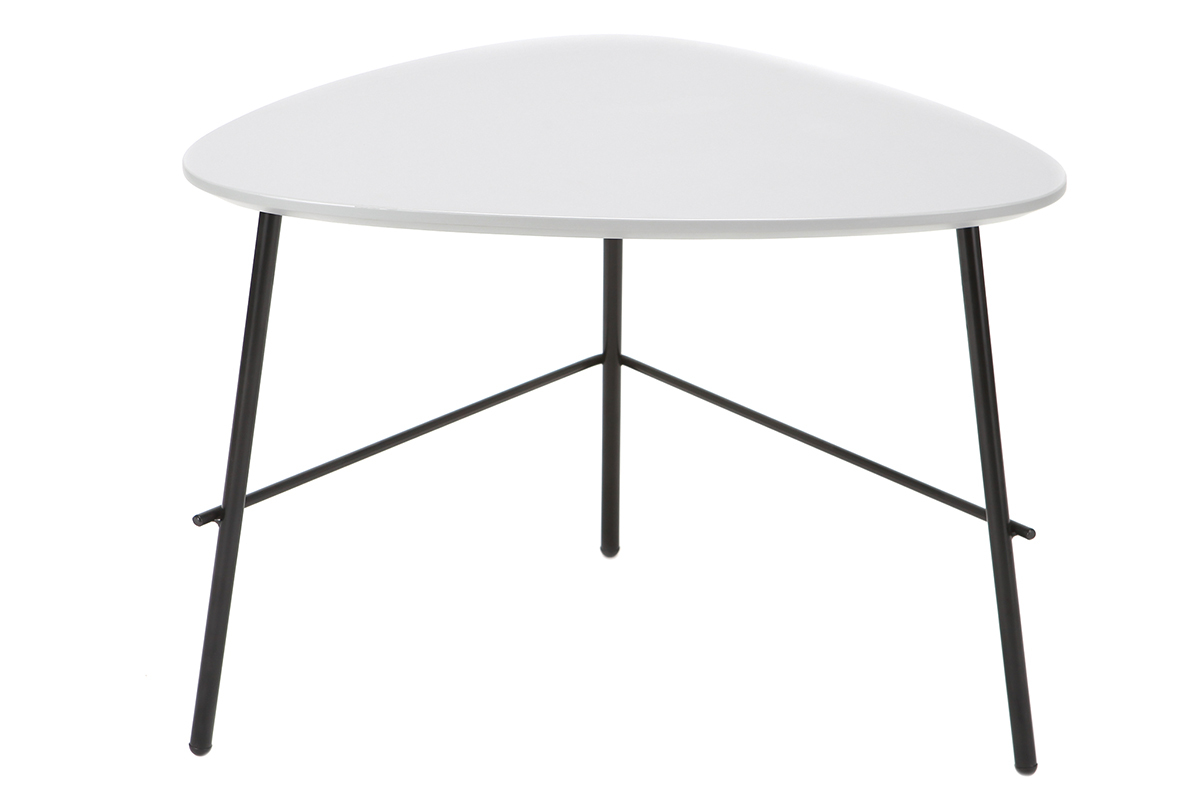 Tavolino basso design in metallo Grigio L60 cm BLOOM