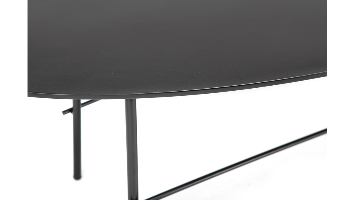 Tavolino basso design in metallo Nero 131 cm BLOOM