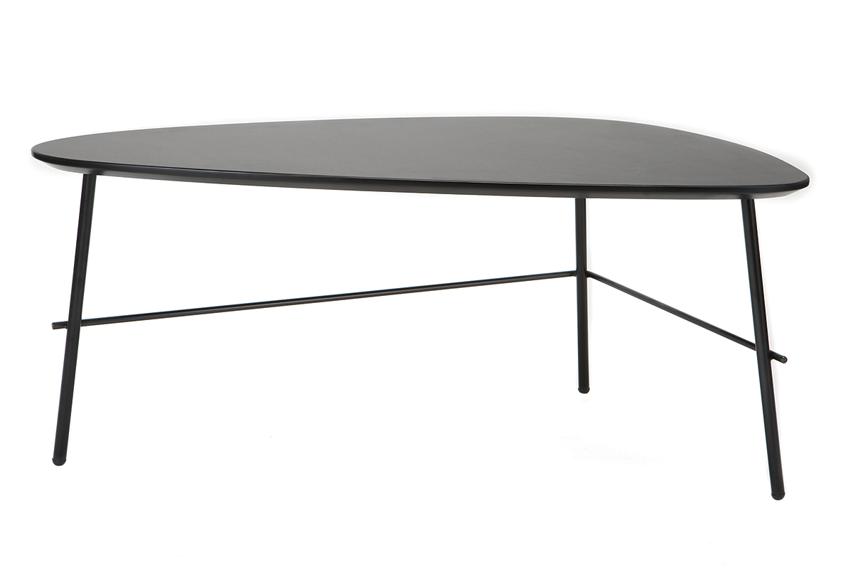 Tavolino basso design in metallo Nero 93 cm BLOOM