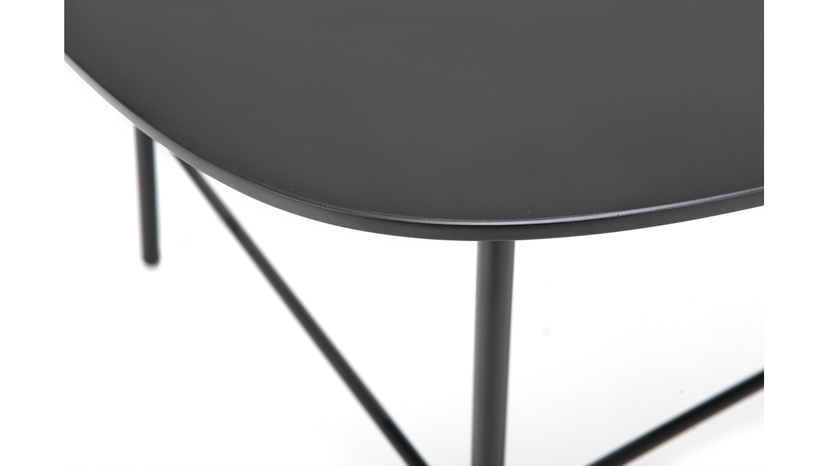 Tavolino basso design in metallo Nero 93 cm BLOOM