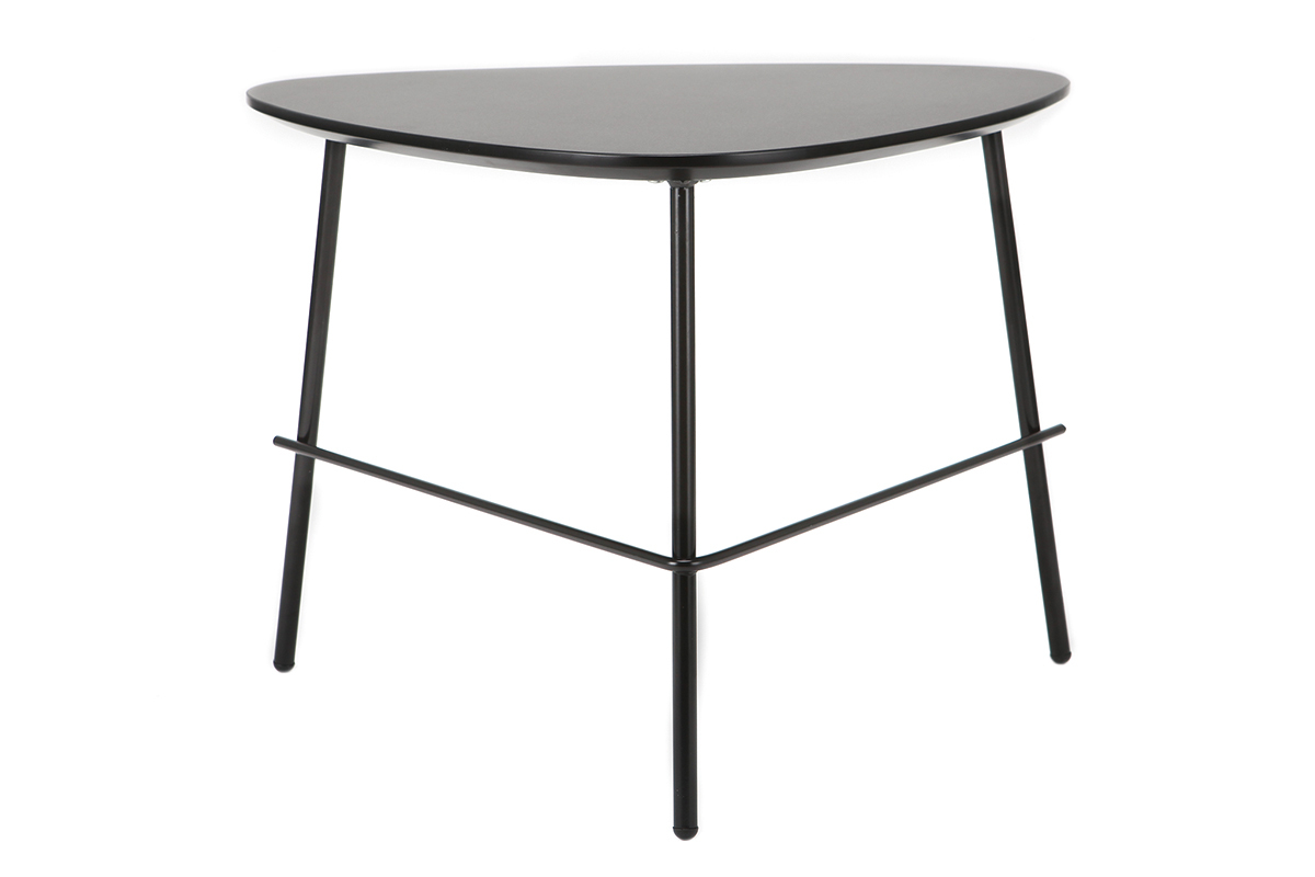 Tavolino basso design in metallo Nero L60 cm BLOOM