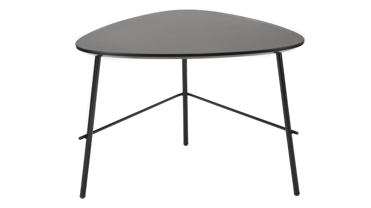 Tavolino basso design in metallo Nero L60 cm BLOOM