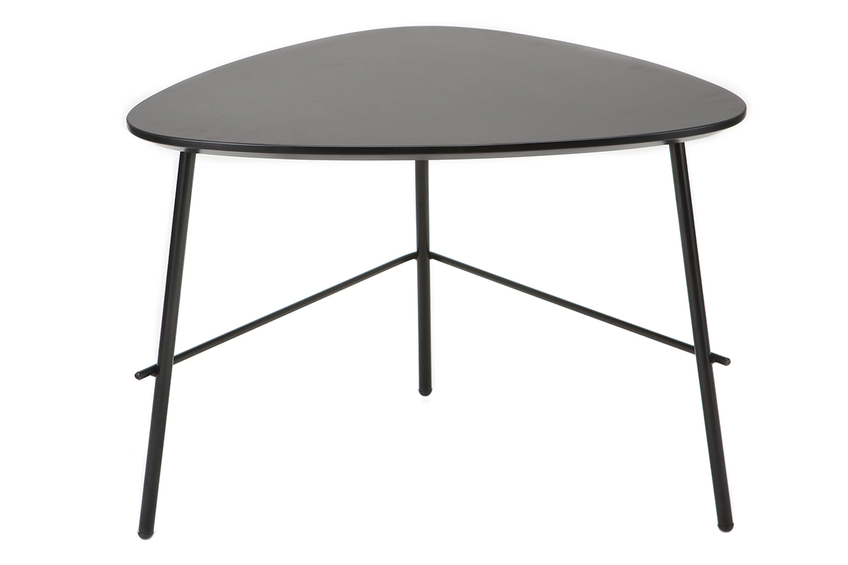 Tavolino basso design in metallo Nero L60 cm BLOOM