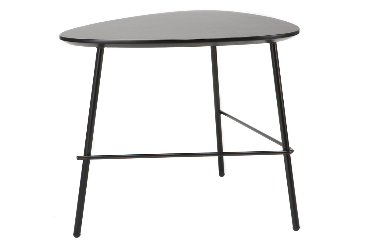 Tavolino basso design in metallo Nero L60 cm BLOOM
