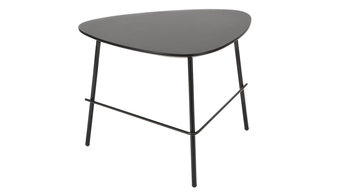 Tavolino basso design in metallo Nero L60 cm BLOOM