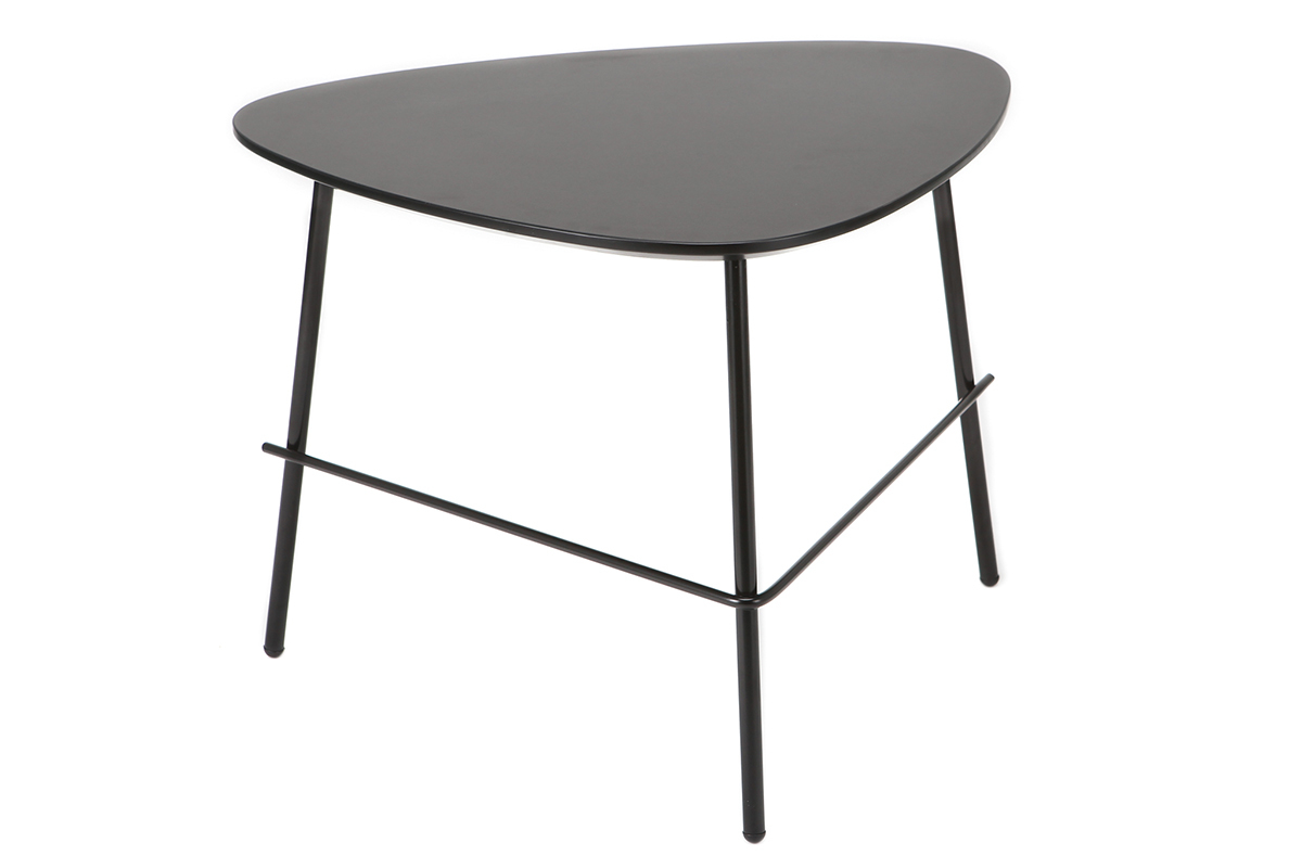 Tavolino basso design in metallo Nero L60 cm BLOOM