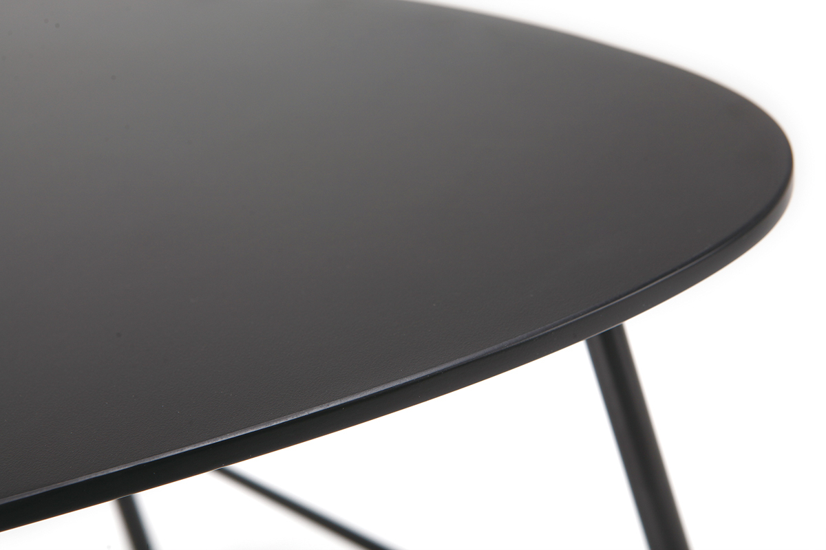 Tavolino basso design in metallo Nero L60 cm BLOOM