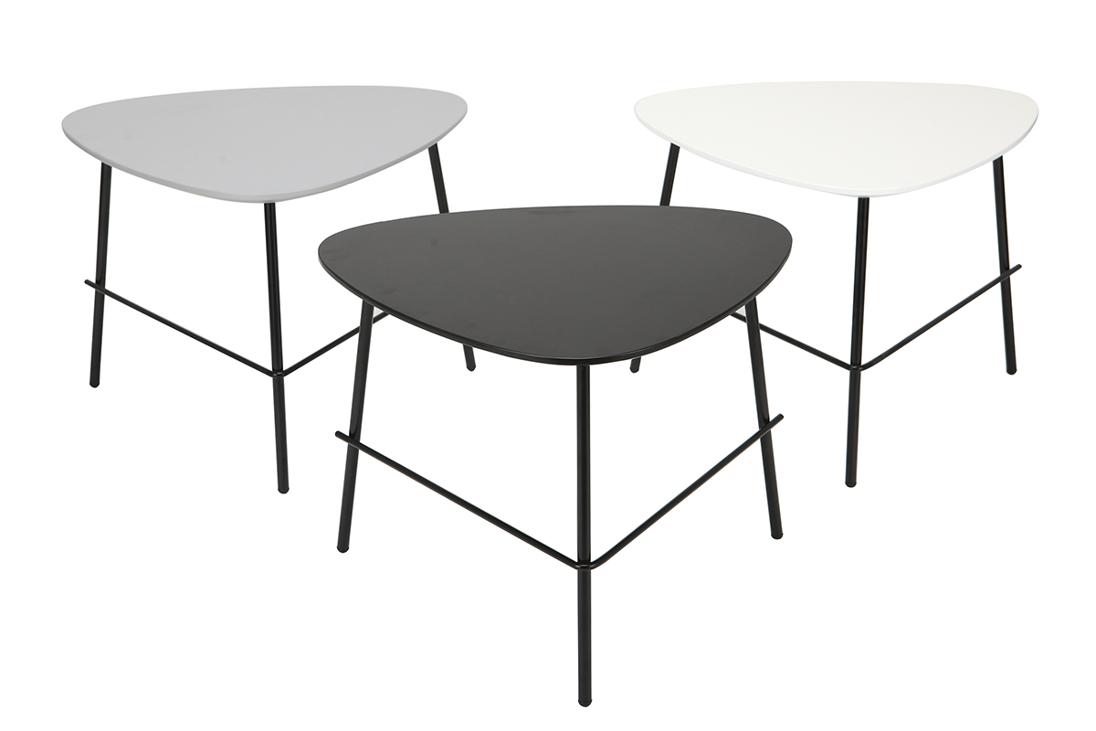 Tavolino basso design in metallo Nero L60 cm BLOOM