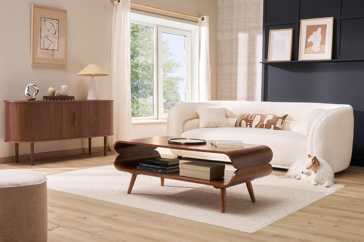 Tavolino basso design in noce TAKLA