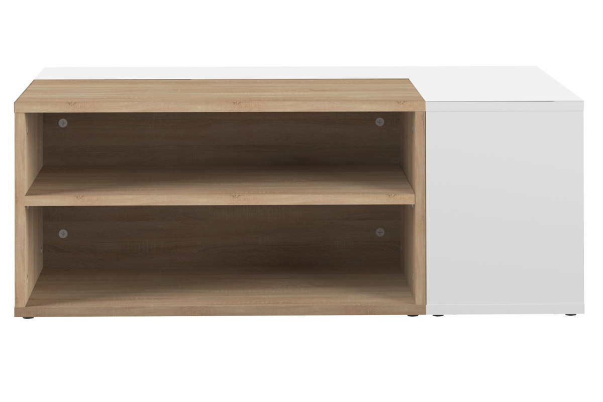 Tavolino basso design legno e bianco amovibile QUADRA