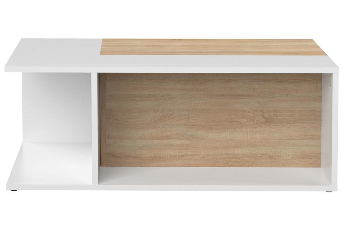 Tavolino basso design legno e bianco amovibile QUADRA