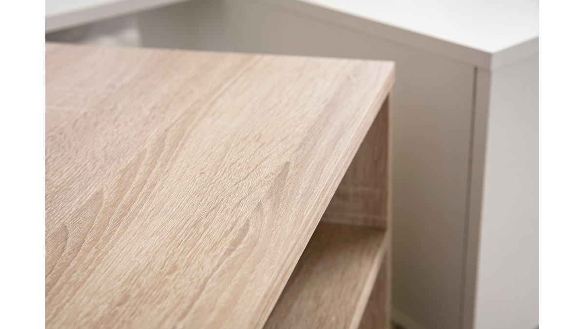 Tavolino basso design legno e bianco amovibile QUADRA