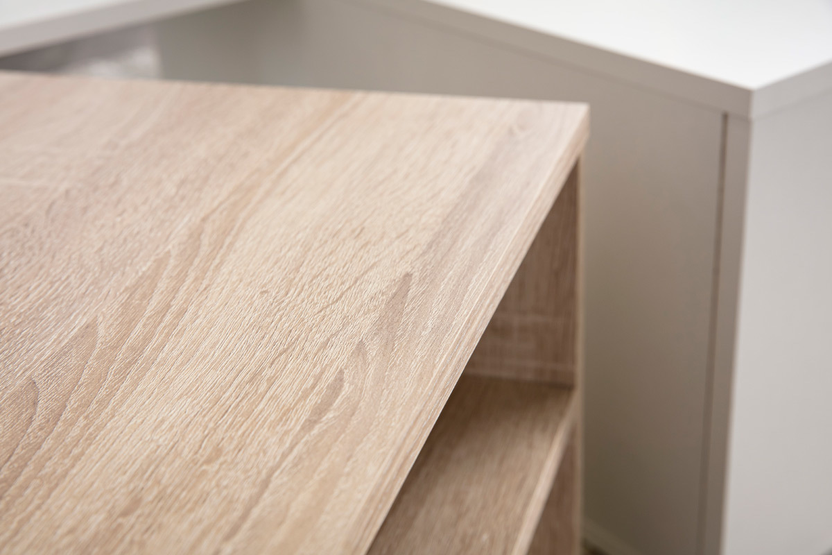 Tavolino basso design legno e bianco amovibile QUADRA