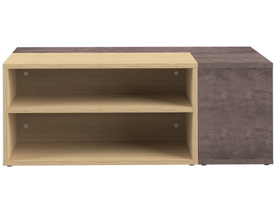 Tavolino basso design legno e grigio cemento amovibile QUADRA