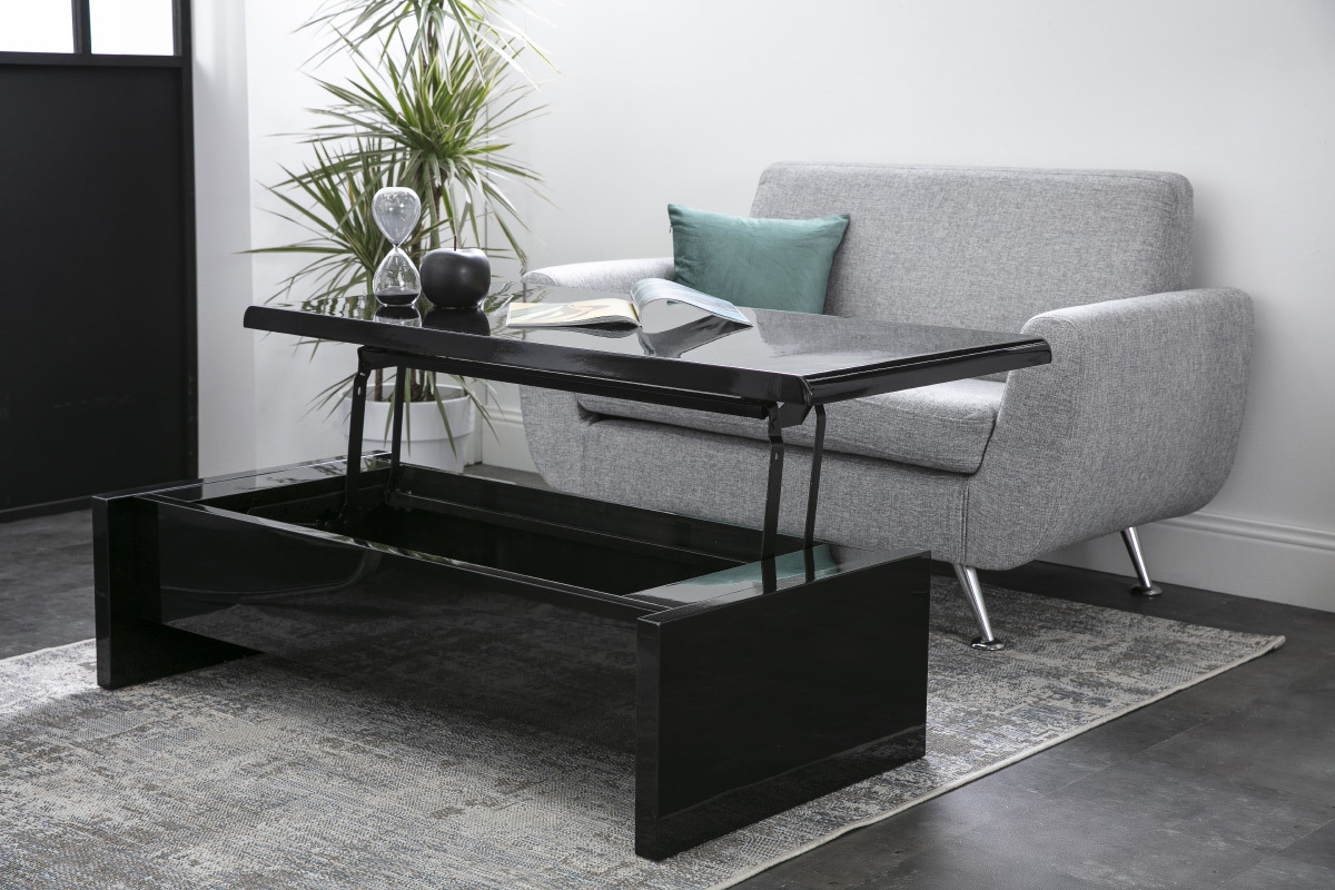 Tavolino basso design nero LOLA