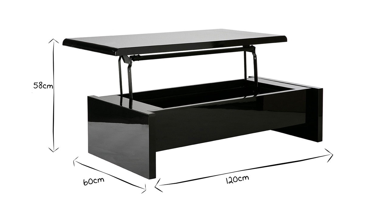 Tavolino basso design nero LOLA