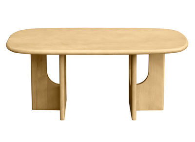 Tavolino basso di design in legno chiaro di mango massiccio MASSARI