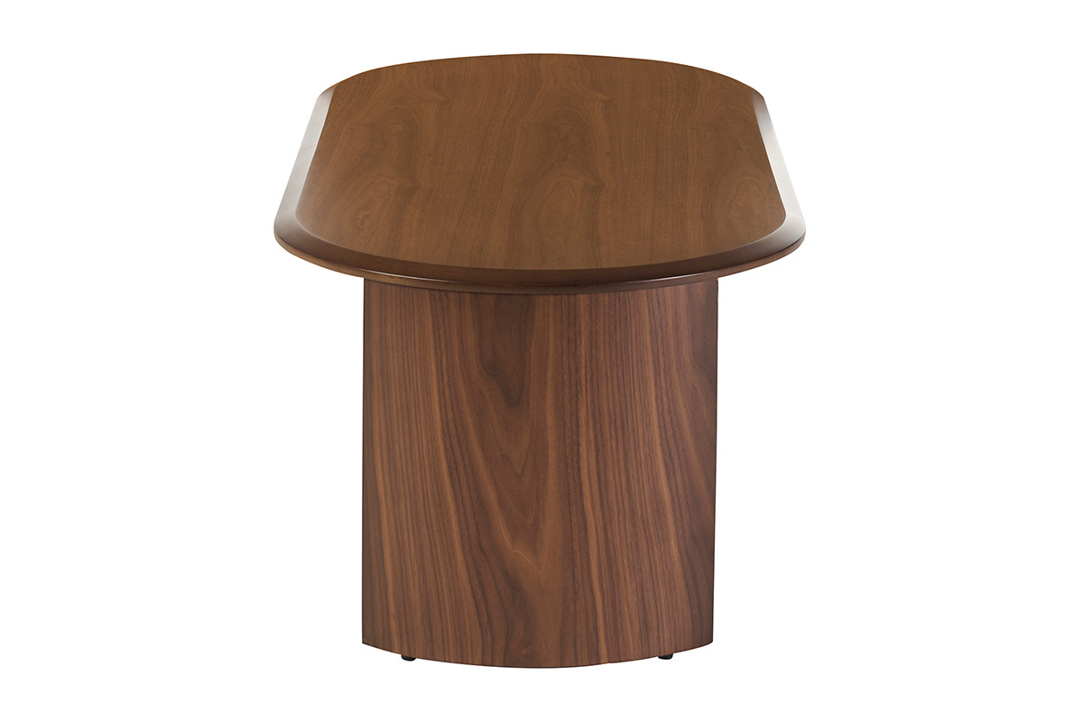 Tavolino basso di design ovale in legno scuro noce L120 cm ASSA