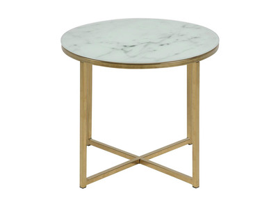 tavolino basso effetto marmo e piedi in metallo, dimensioni: 50 cm, modello: SILAS - tavolino basso effetto marmo e piedi in metallo, dimensioni: 50 cm, modello: SILAS