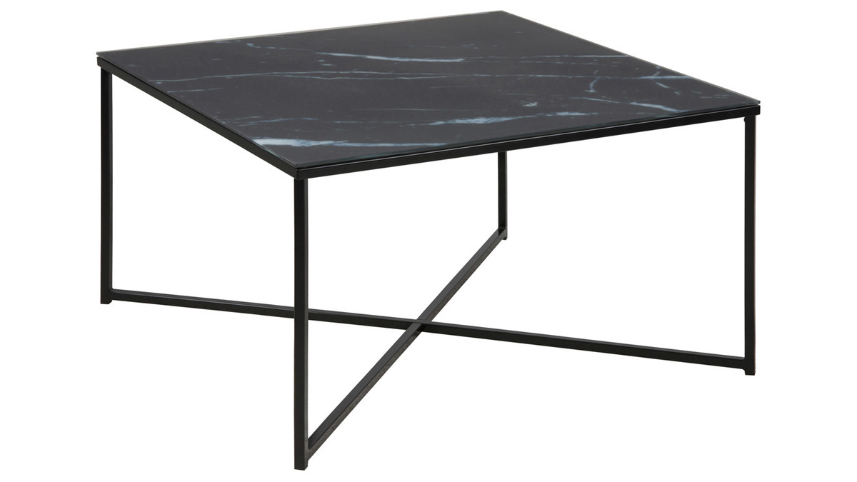 Tavolino basso effetto marmo nero ALCINO
