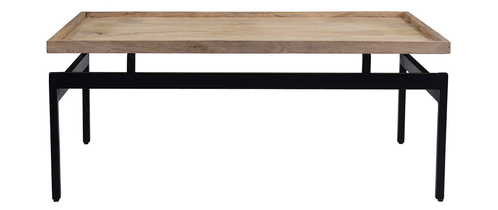 Tavolino basso in mango e metalo nero L100 cm FRAME
