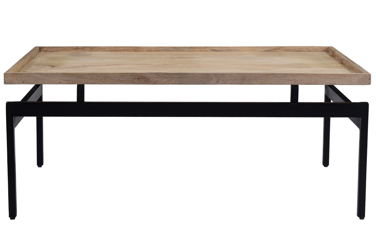 Tavolino basso in mango e metalo nero L100 cm FRAME