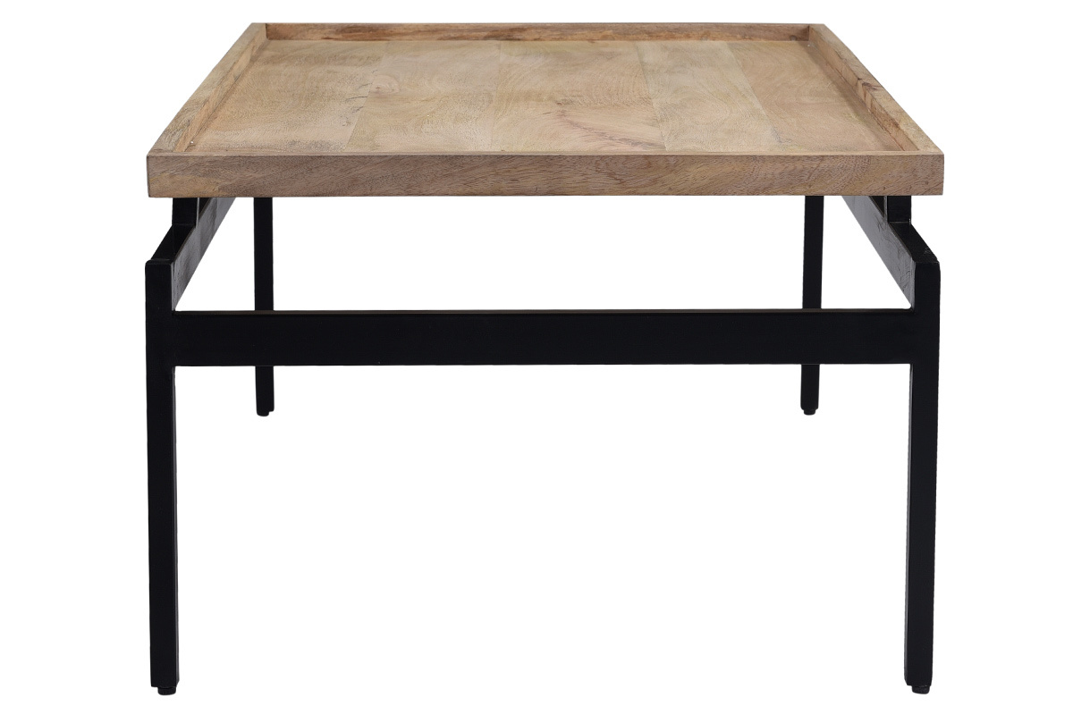 Tavolino basso in mango e metalo nero L100 cm FRAME