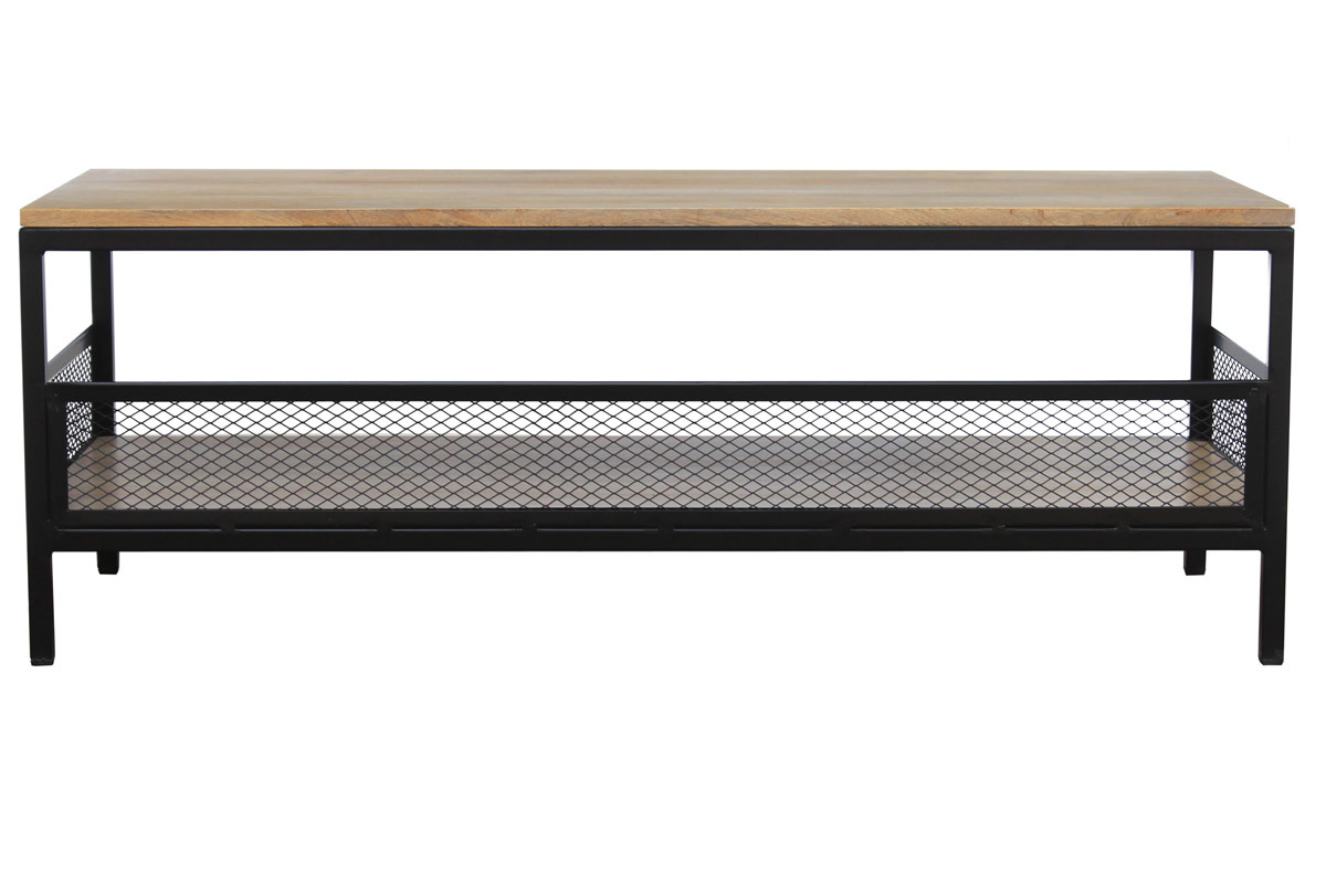 Tavolino basso industriale mango e metallo RACK