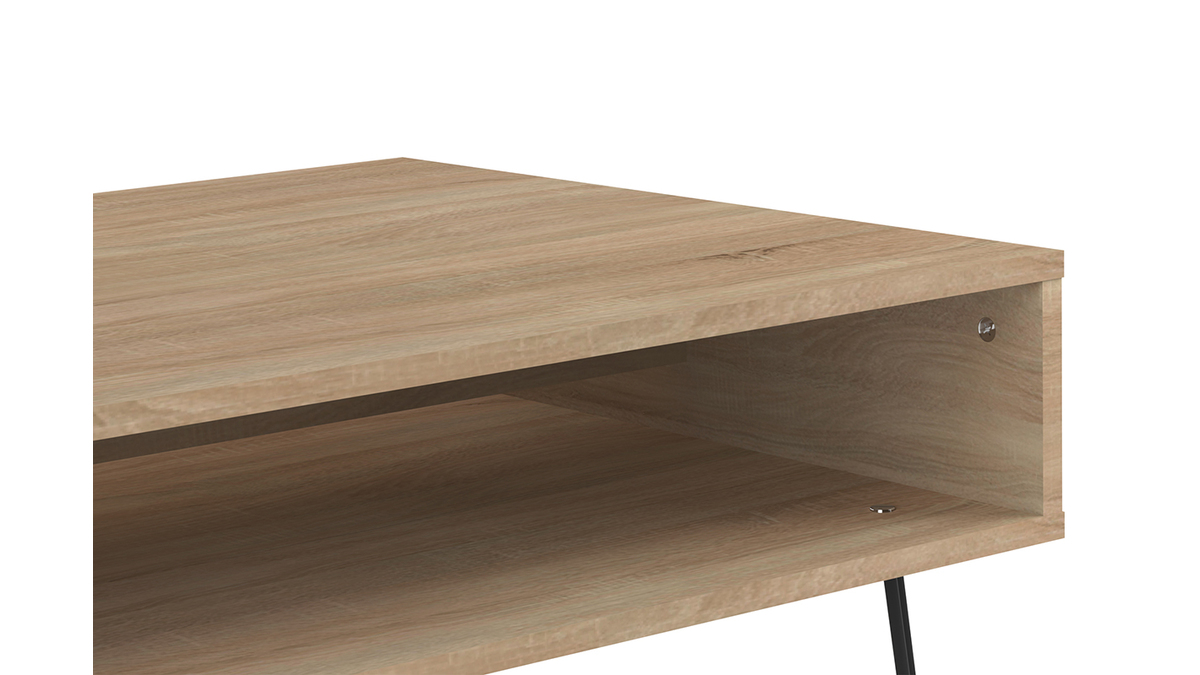 Tavolino basso legno e metallo LUMY