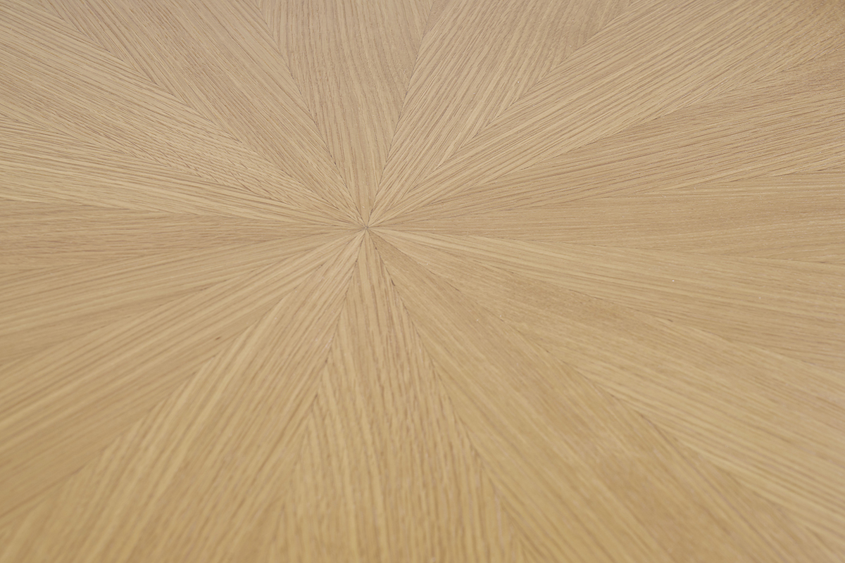 Tavolino basso ovale in legno chiaro di quercia L90 cm DIELLI