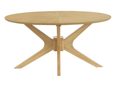 Tavolino basso ovale in legno chiaro di quercia L90 cm DIELLI