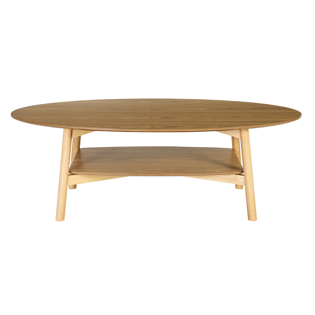 Tavolino basso ovale in legno chiaro L120 cm HANAE