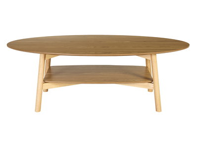 Tavolino basso ovale in legno chiaro L120 cm HANAE