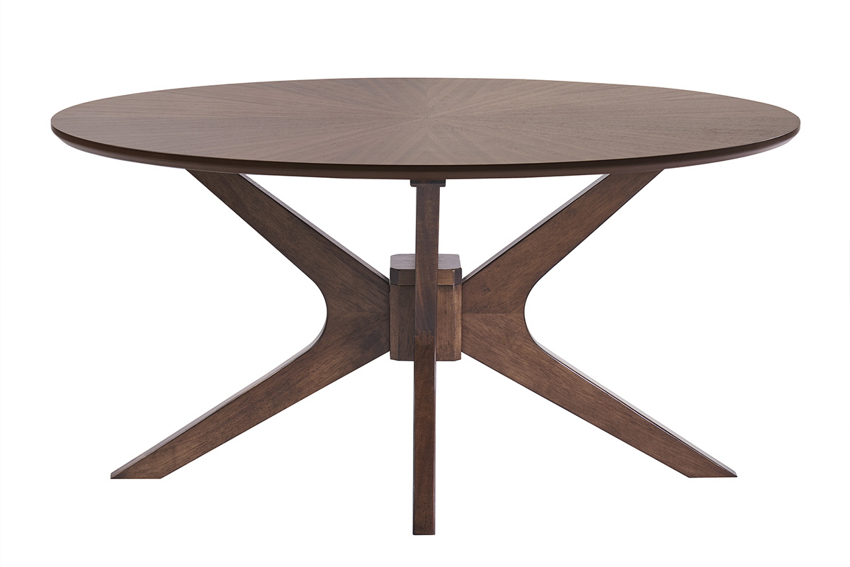 Tavolino basso ovale in noce scuro L90 cm DIELLI