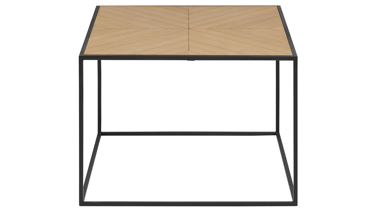 Tavolino basso quadrato legno e metallo nero 60 cm KARE