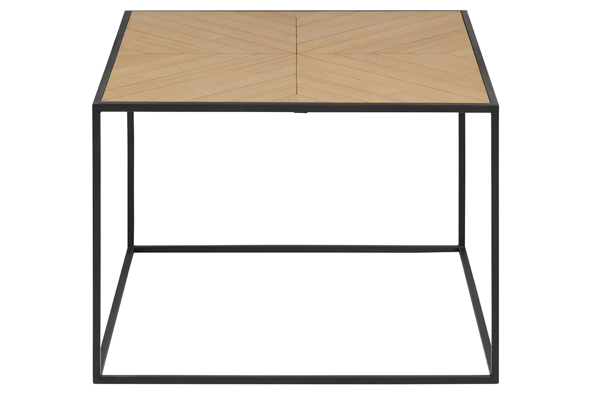 Tavolino basso quadrato legno e metallo nero 60 cm KARE