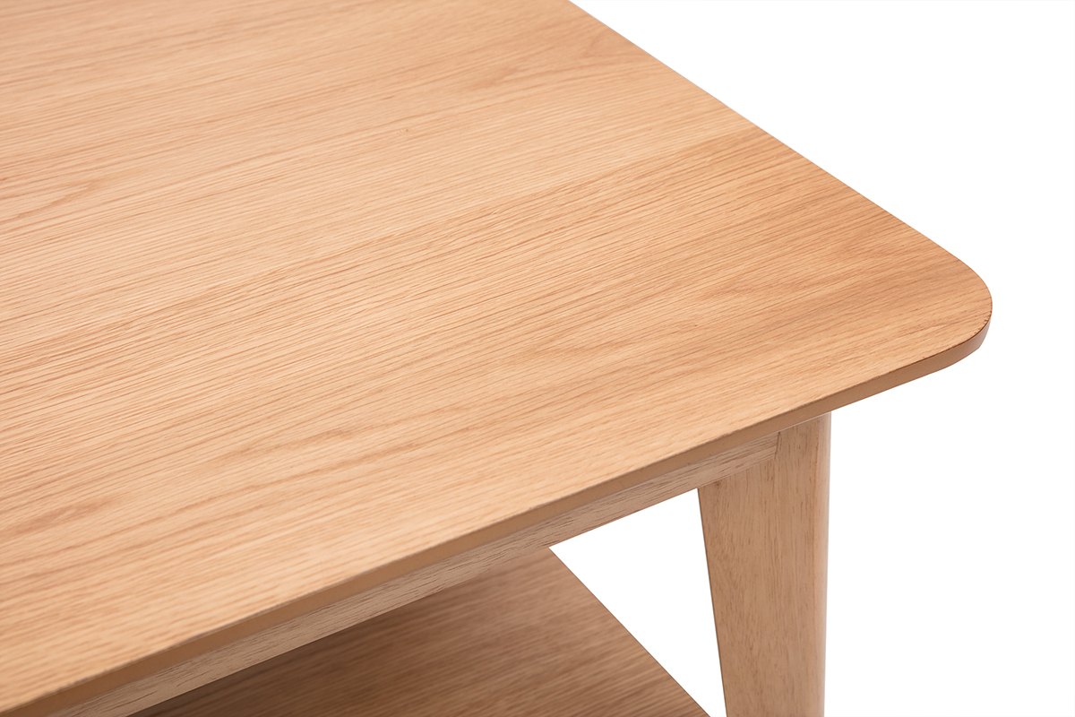 Tavolino basso rettangolare allungabile in legno chiaro L90-120 cm VILI