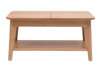 Tavolino basso rettangolare allungabile in legno chiaro L90-120 cm VILI