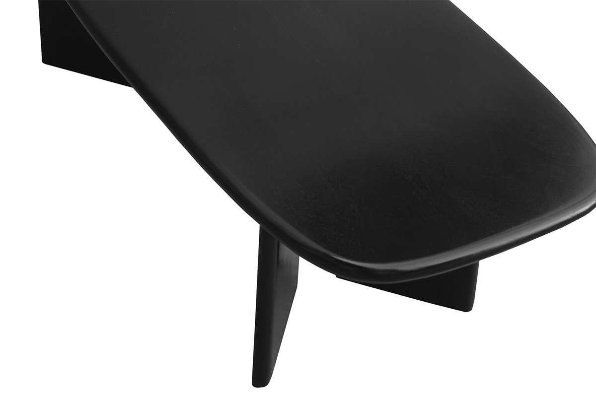 Tavolino basso rettangolare in legno di mango massello tinto nero L120 cm SOTA