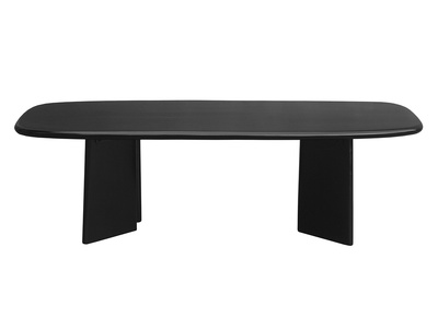 Tavolino basso rettangolare in legno di mango massello tinto nero L120 cm SOTA