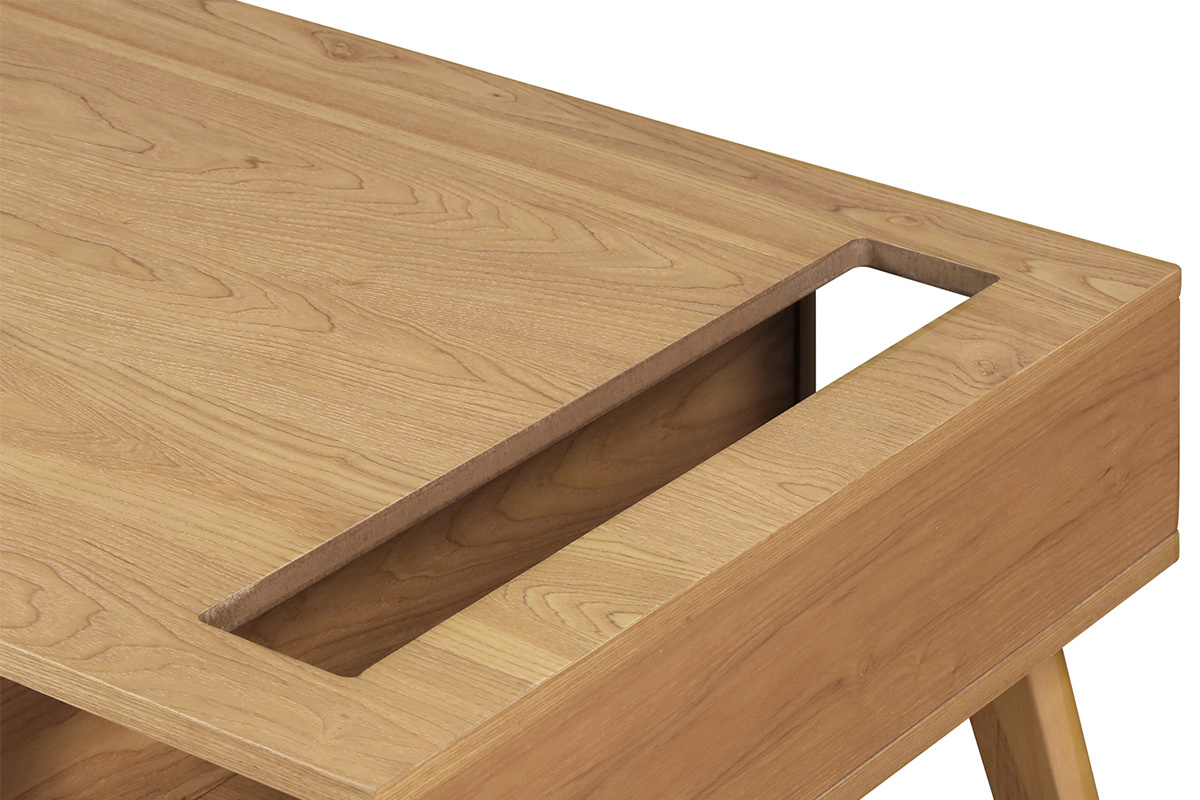 Tavolino basso scandinavo bianco e legno chiaro NEELA
