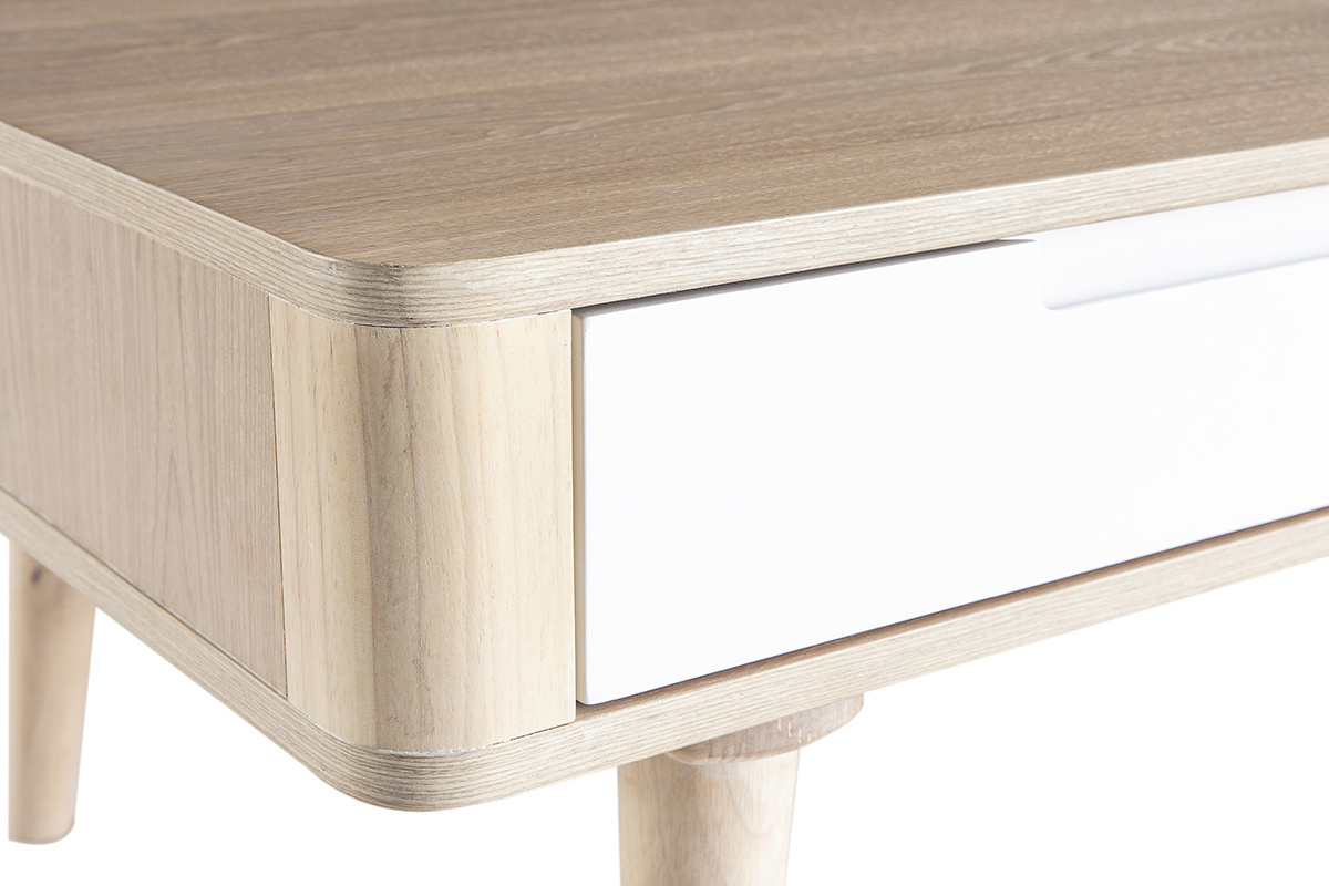 Tavolino basso scandinavo frassino e bianco  GOTLAND