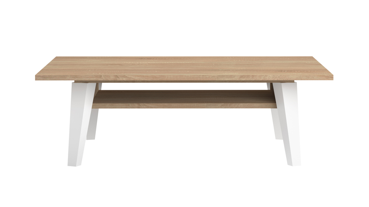 Tavolino basso scandinavo legno e bianco ORIGAMI