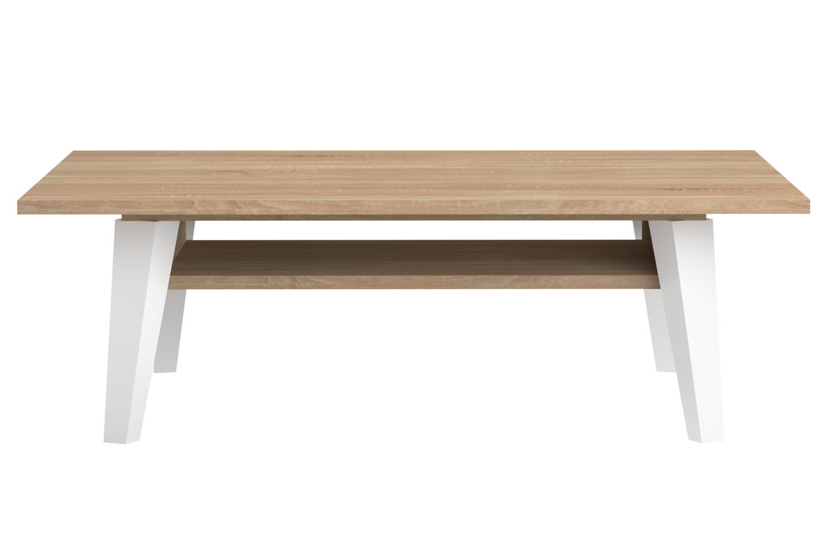 Tavolino basso scandinavo legno e bianco ORIGAMI