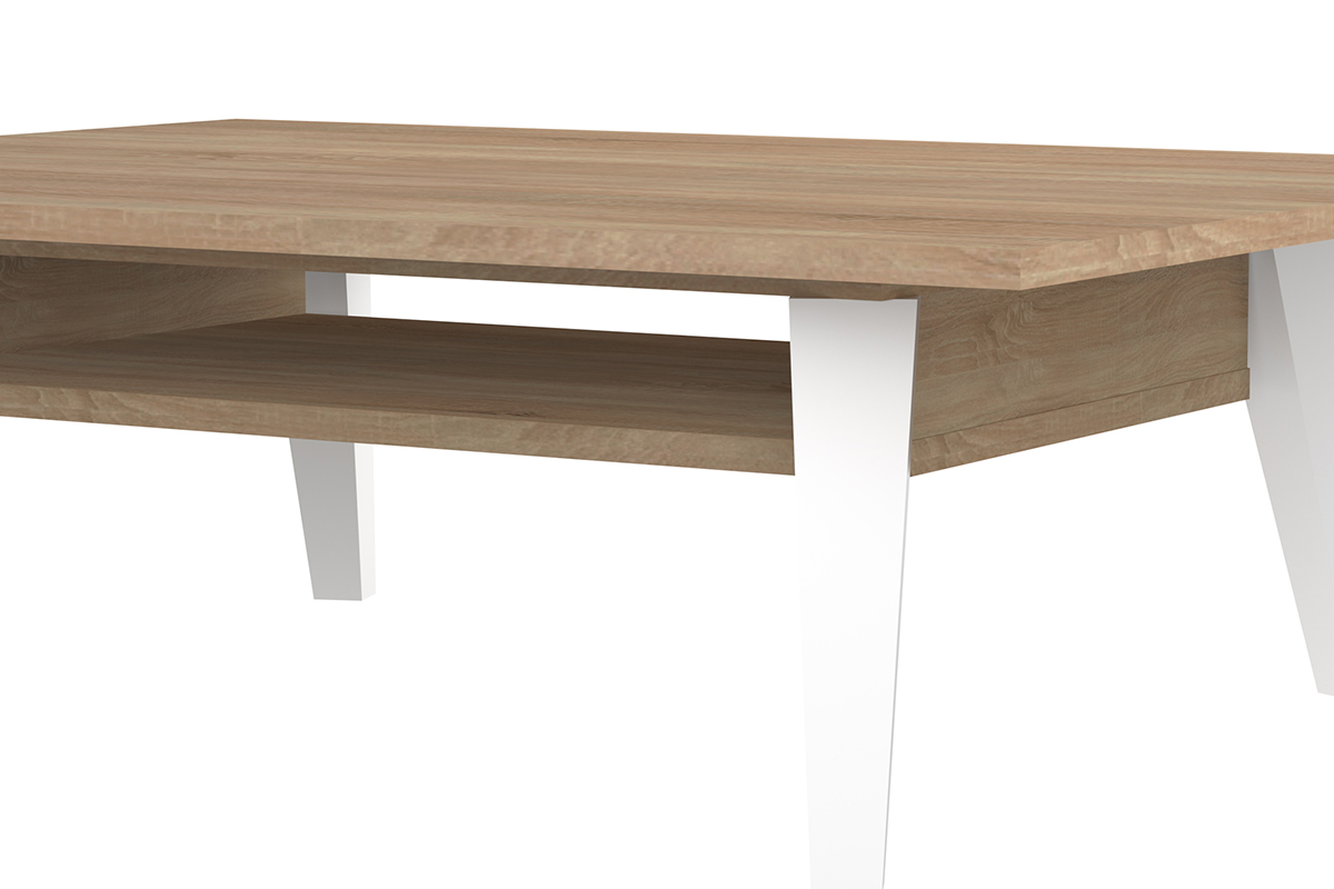 Tavolino basso scandinavo legno e bianco ORIGAMI