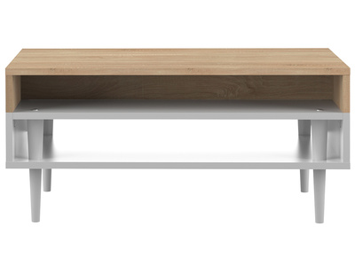 Tavolino basso scandinavo legno e bianco STRIPE