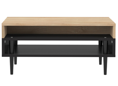 Tavolino basso scandinavo legno e nero STRIPE