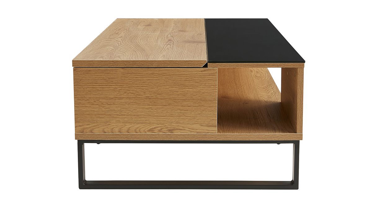Tavolino basso sollevabile in legno e metallo WYNN